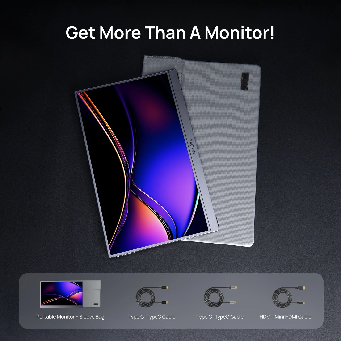 ARZOPA 16.1" Travel Monitor – Vivid Color, Smooth Motion, Plug & Go