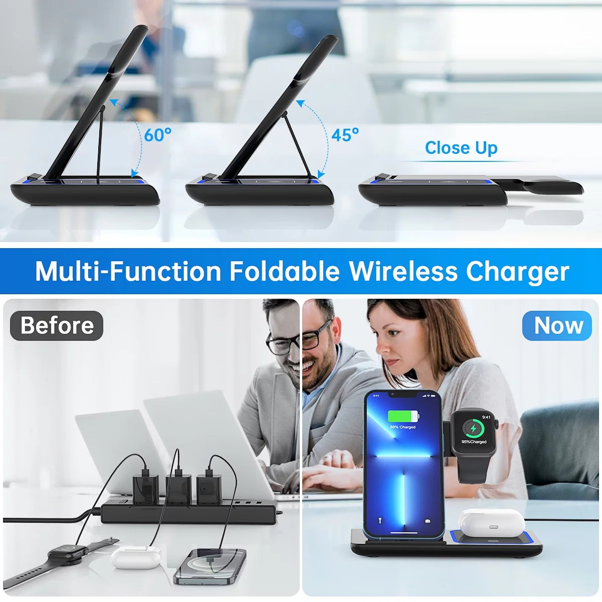 3-in-1 Wireless Charging Station – iPhone, Watch, AirPods