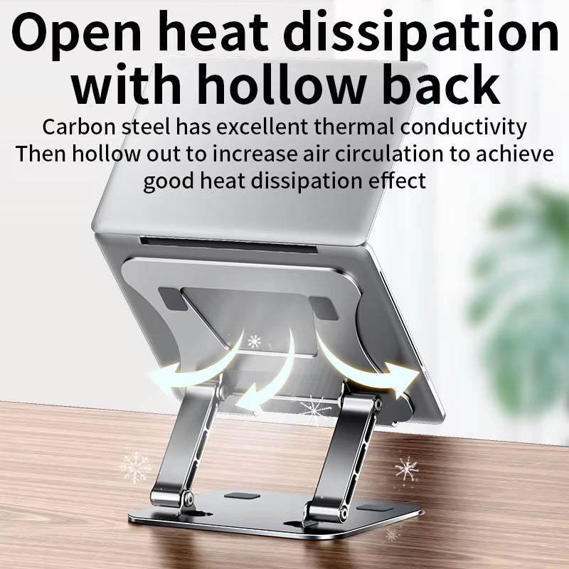 Laptop Cooling Stand – Foldable Aluminum Holder for 10''– 17'' Devices