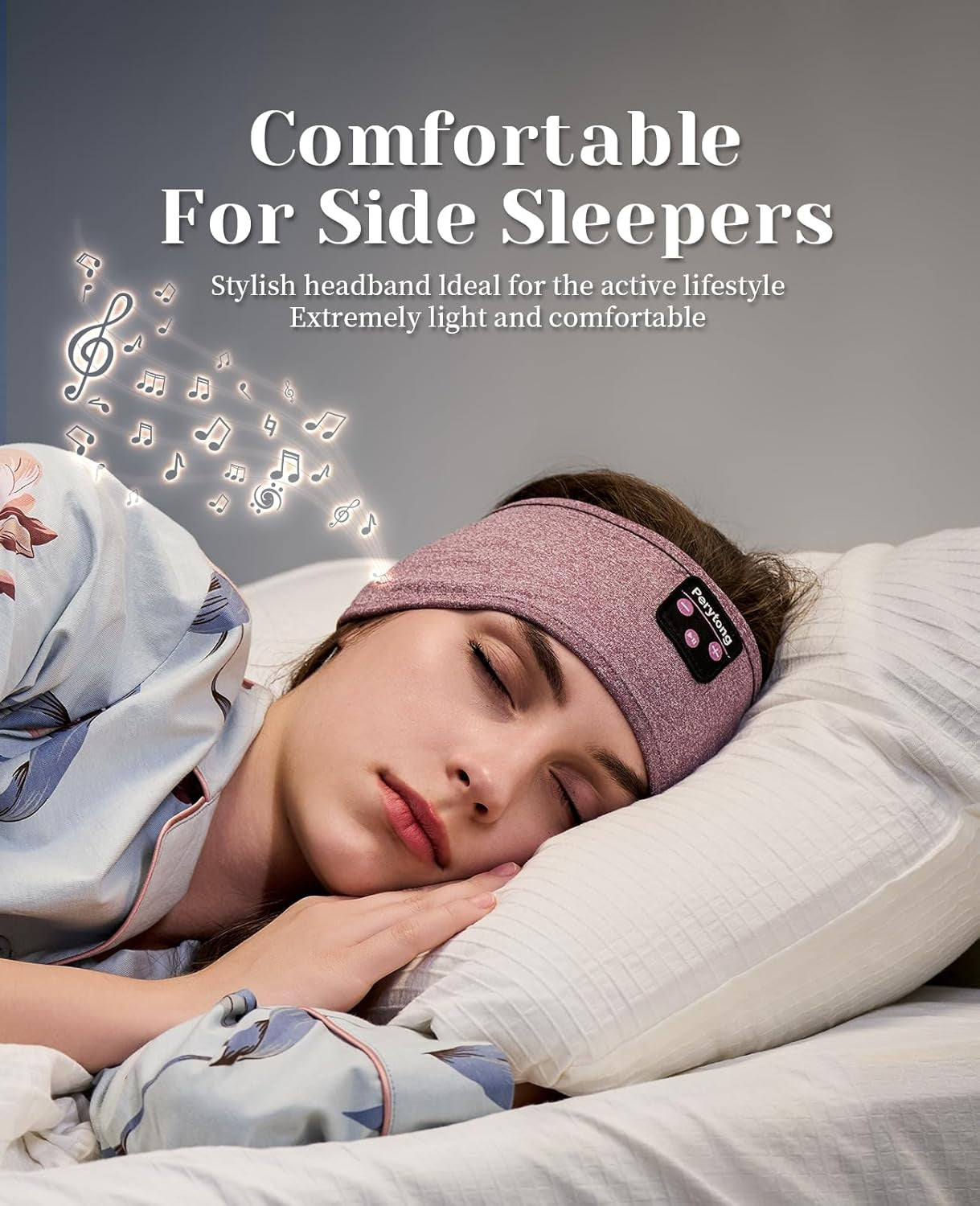 Purple Wireless Headband Headphones – Sleep + Workout