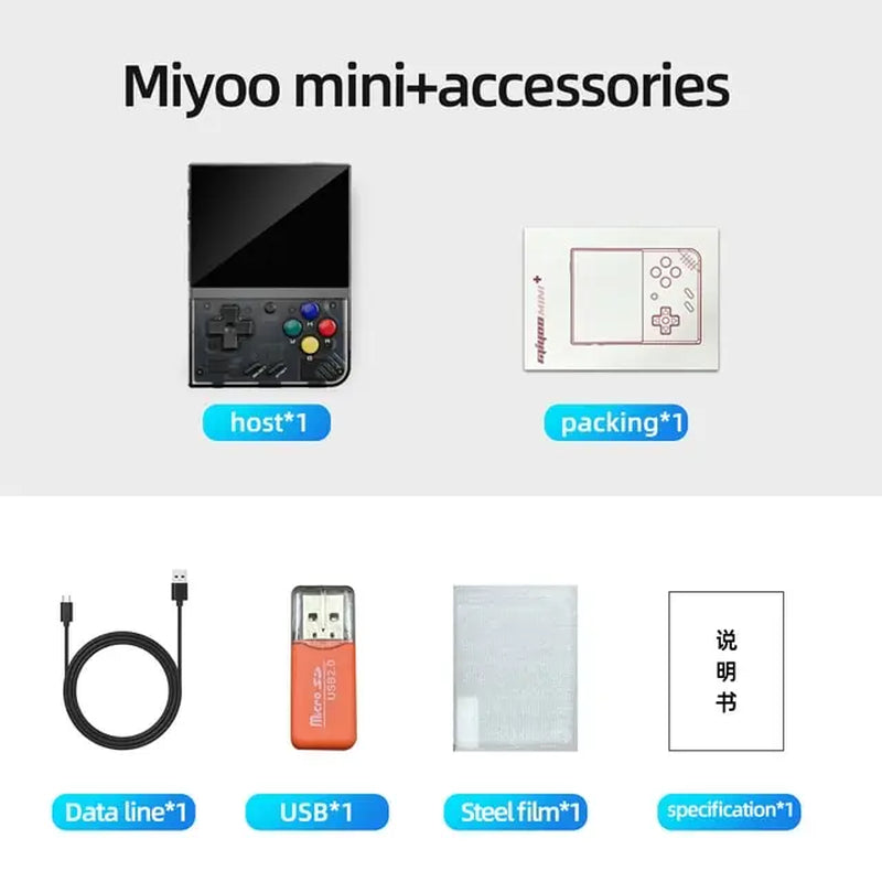 Mini+ V2 Retro Handheld Game Console – 3.5'' IPS Screen, Linux System, Classic Games