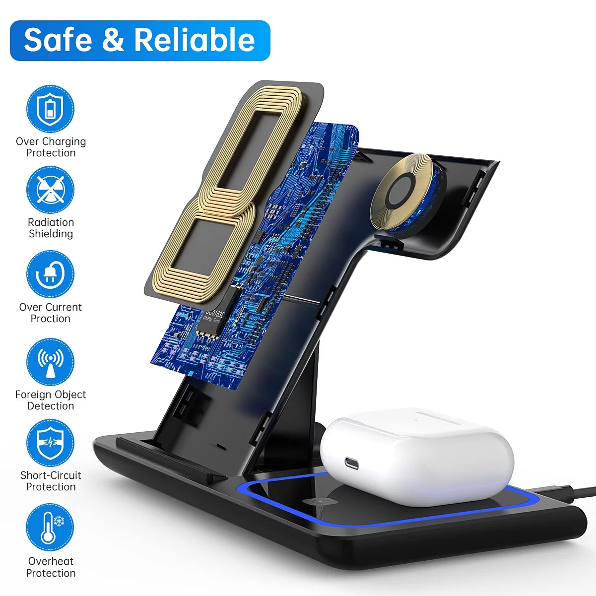 3-in-1 Wireless Charging Station – iPhone, Watch, AirPods