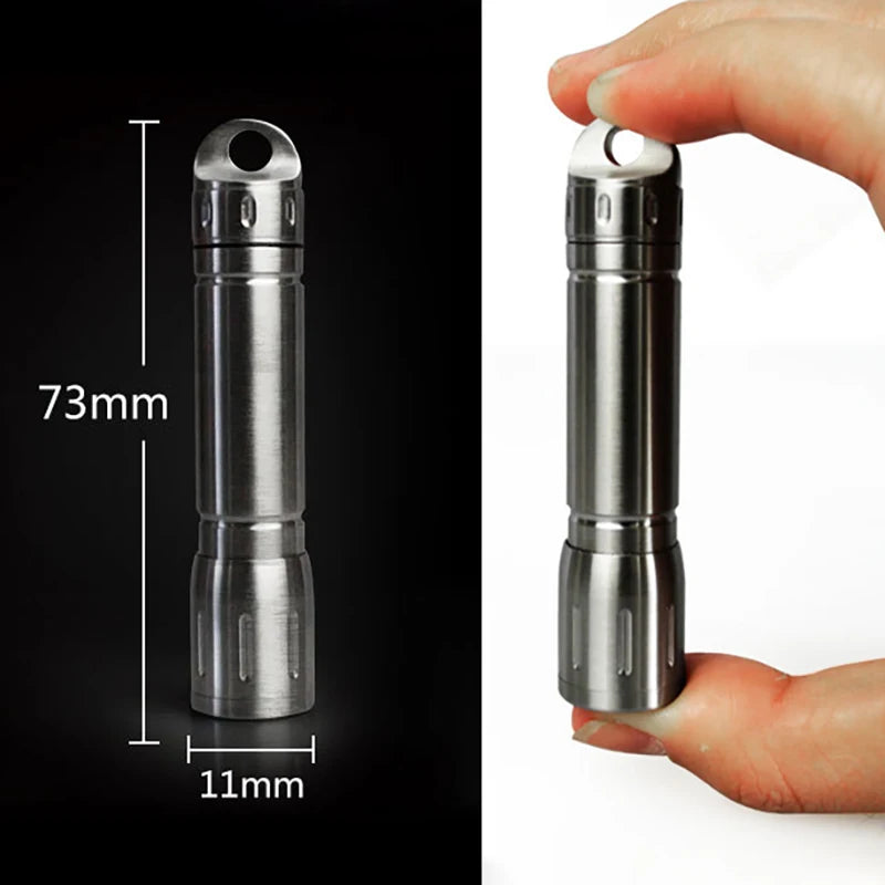 Titanium Mini LED Flashlight – Rechargeable Keychain Light with Magnetic Base