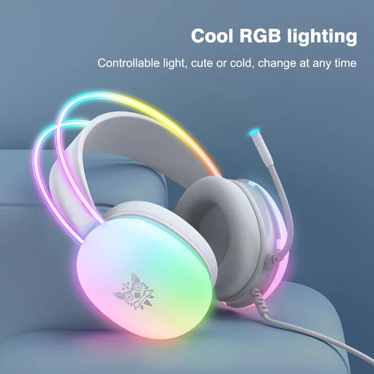 RGB Gaming Headphones – Full Spectrum Lighting, Mic, PC-Optimized for Esports