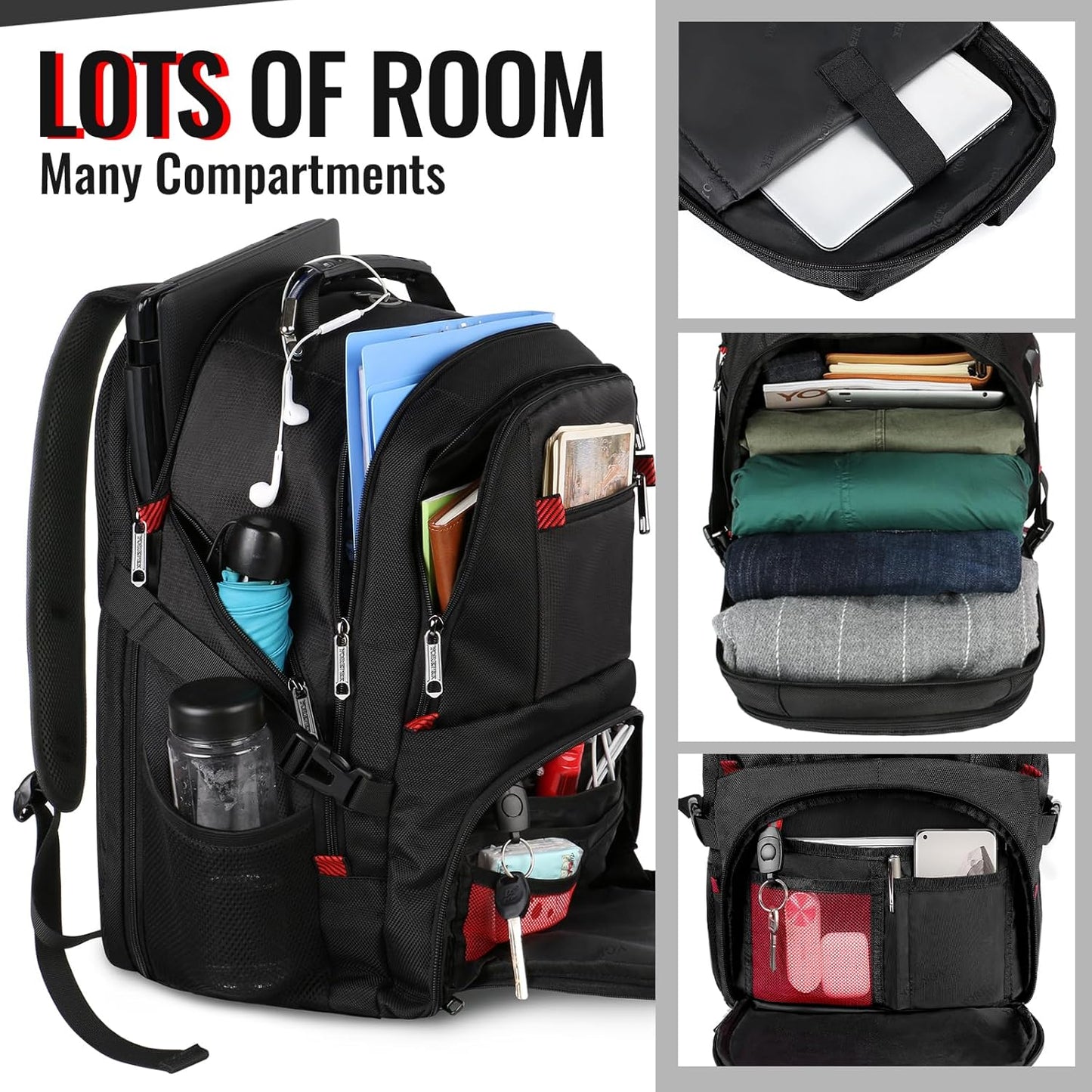 Airline-Approved 50L USB Charging Backpack – Fits Up To 17" Laptop