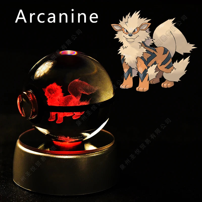 Pokémon LED Crystal Ball – 3D Glass Pokéball Lamp with Pikachu, Mewtwo, Charizard & More, COLLECT THEM ALL!