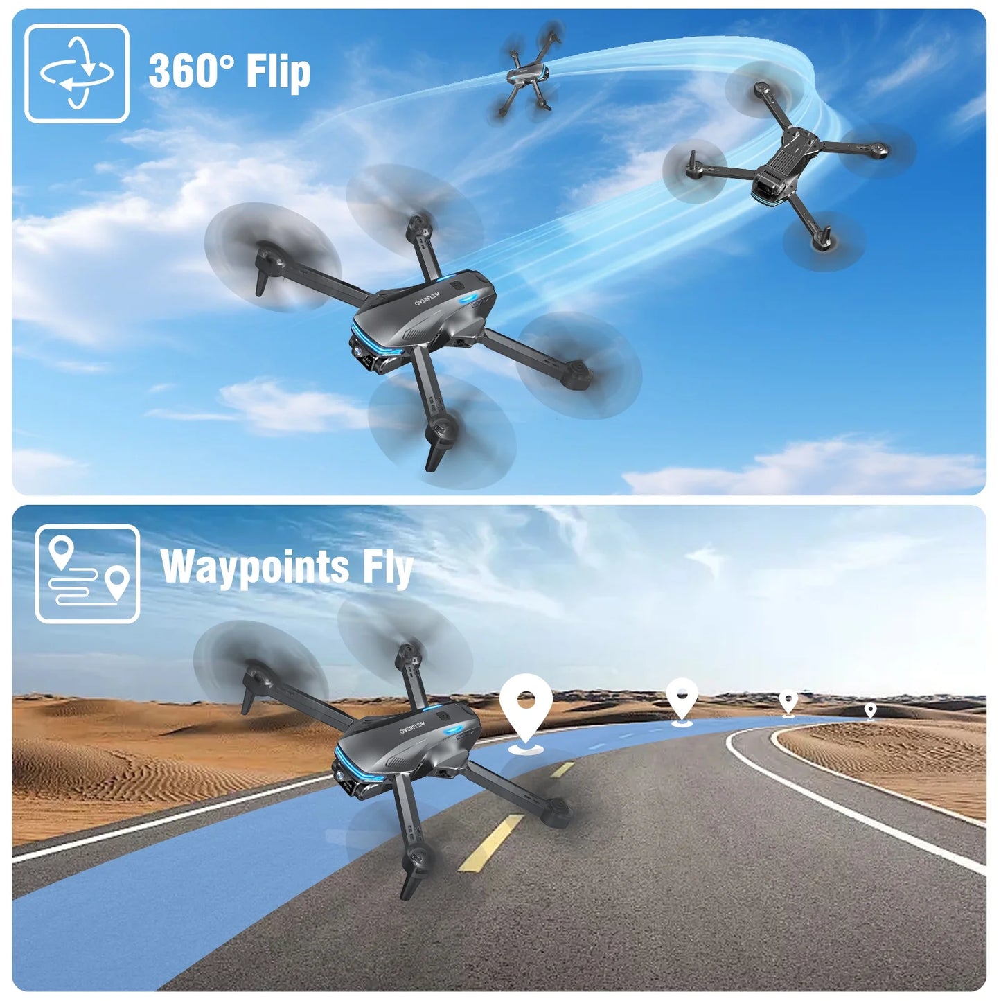 Aerial FPV Drone – 1080P Cam + Optical Flow