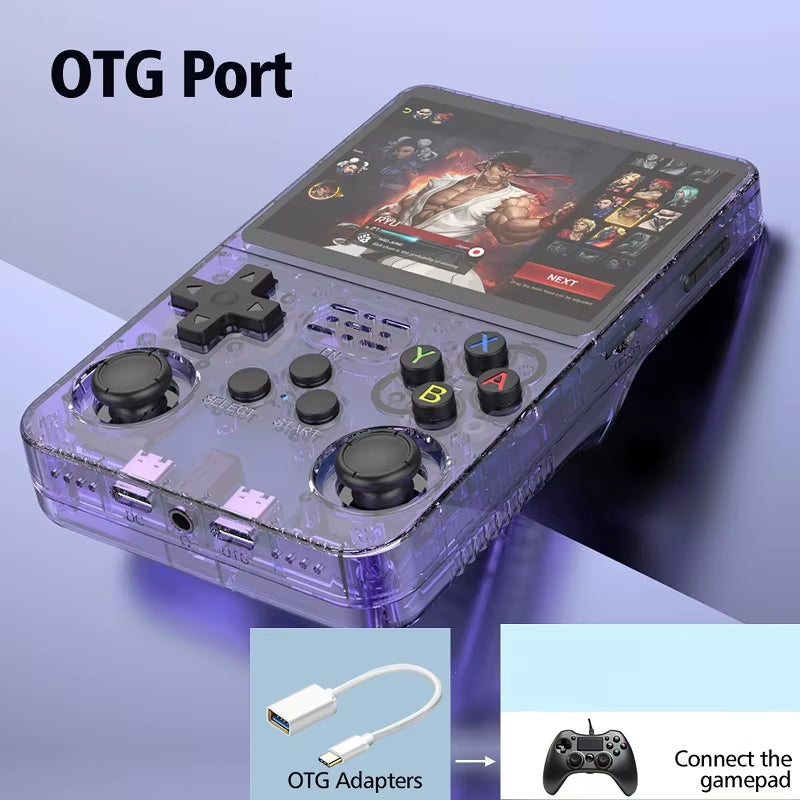 R36S Handheld Game Console – 3.5” IPS Screen, 64GB/128GB Retro Games, ArkOS System