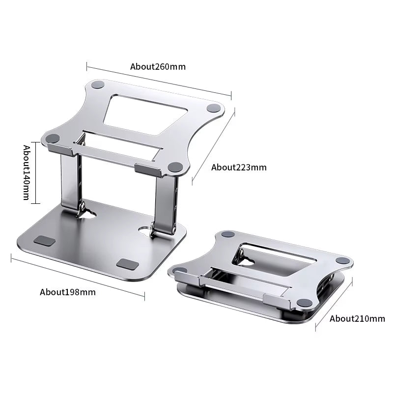 Laptop Cooling Stand – Foldable Aluminum Holder for 10''– 17'' Devices