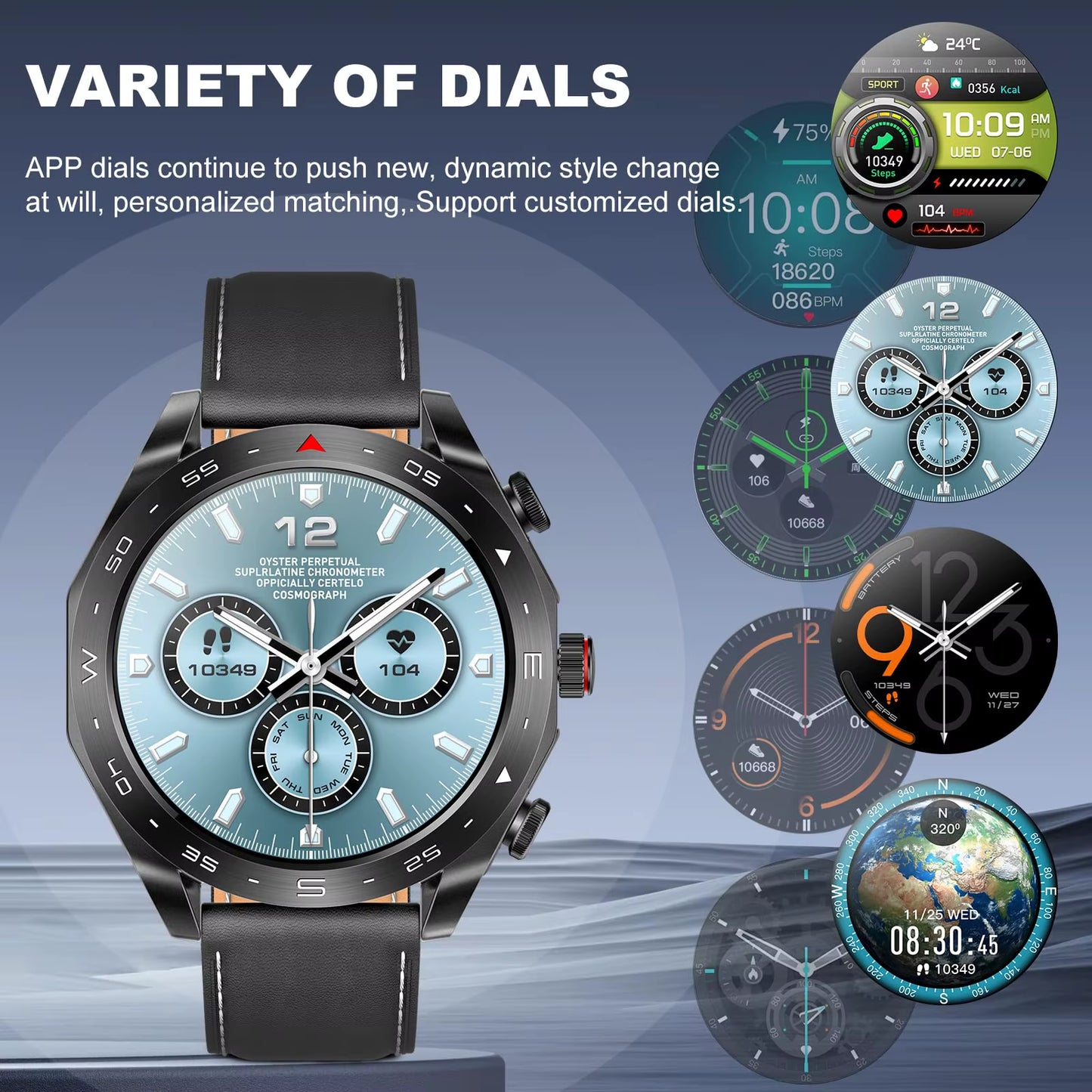 T95 Smartwatch with Built-In TWS Noise Cancelling Earbuds