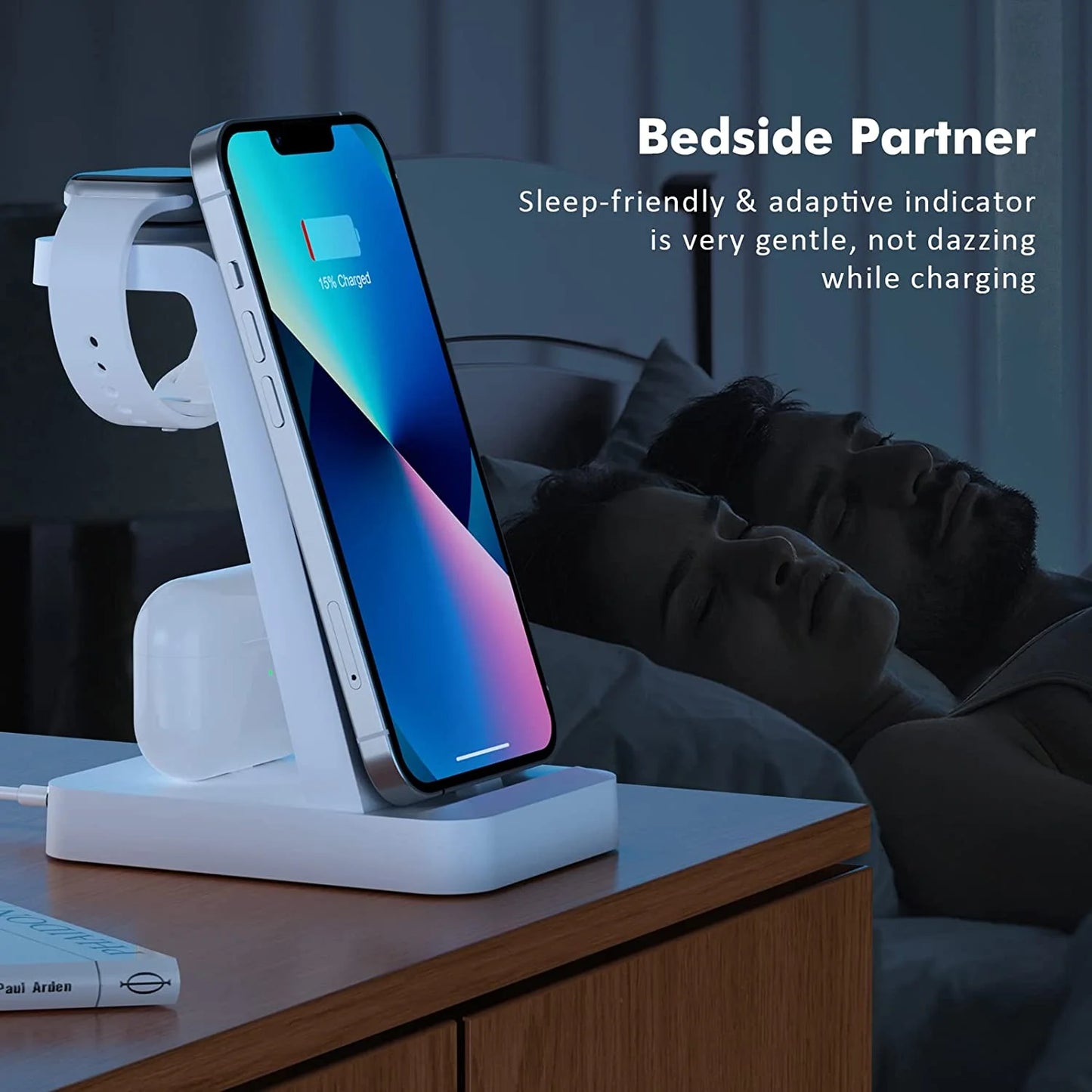 3-in-1 Wireless Charging Station – Fast Dock for iPhone 14/13/12, Apple Watch & AirPods