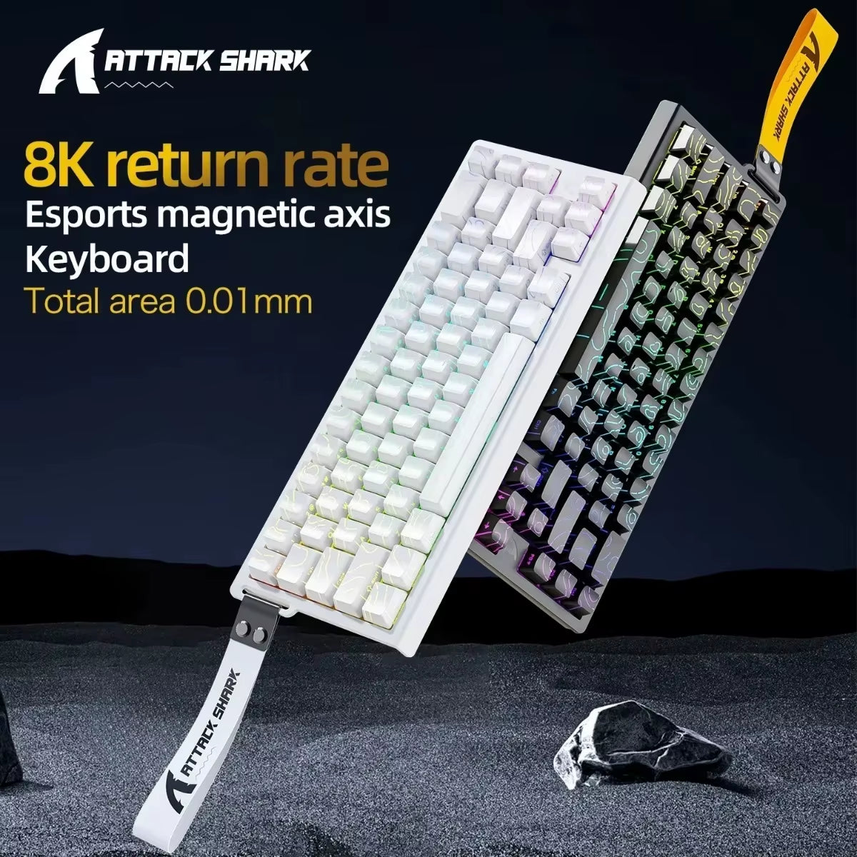 ATTACK SHARK X68HE Wired Gaming Keyboard Magnetic Switch RGB 8K E-Sports Mechanical Keyboard 0.01Mm RT Accuracy 128K Scan Rate