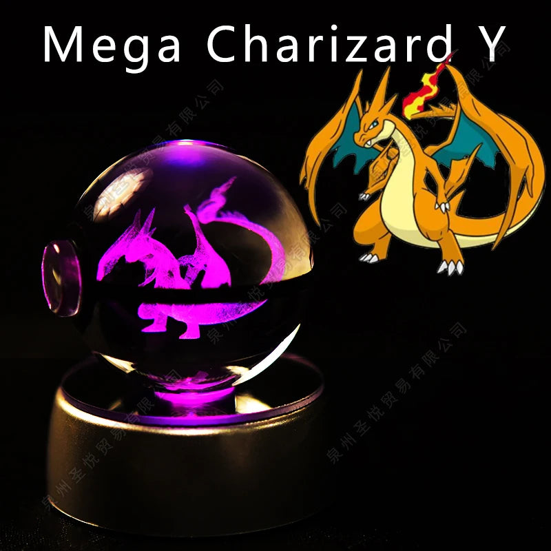 Pokémon LED Crystal Ball – 3D Glass Pokéball Lamp with Pikachu, Mewtwo, Charizard & More, COLLECT THEM ALL!