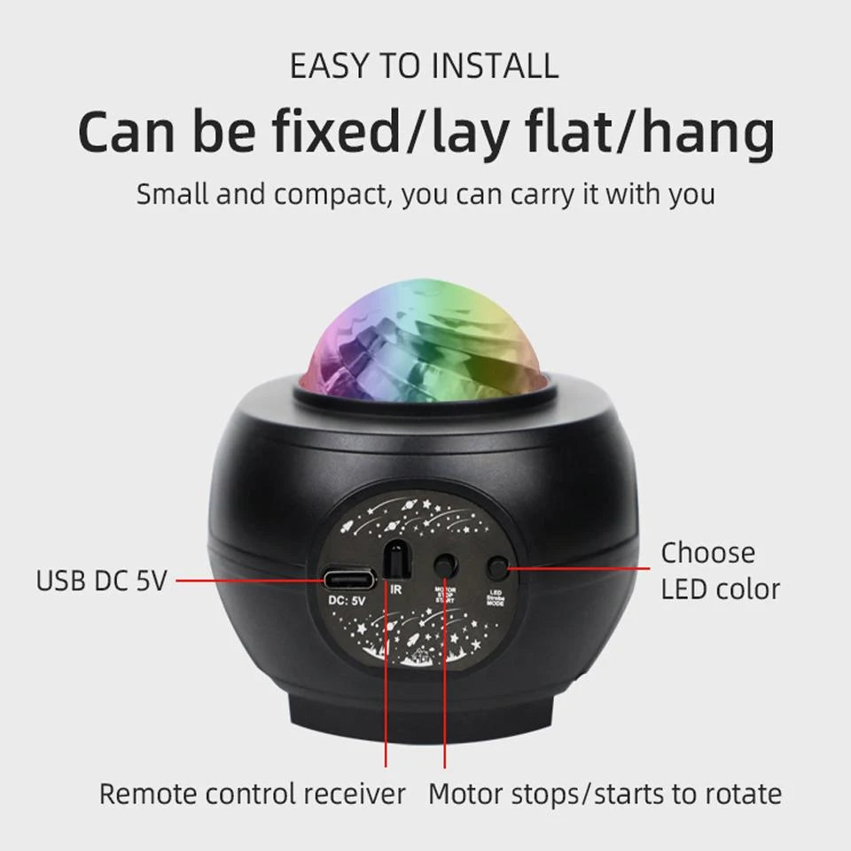 Smart Galaxy Star Projector – Bluetooth Speaker Night Light with App Control & Music Sync
