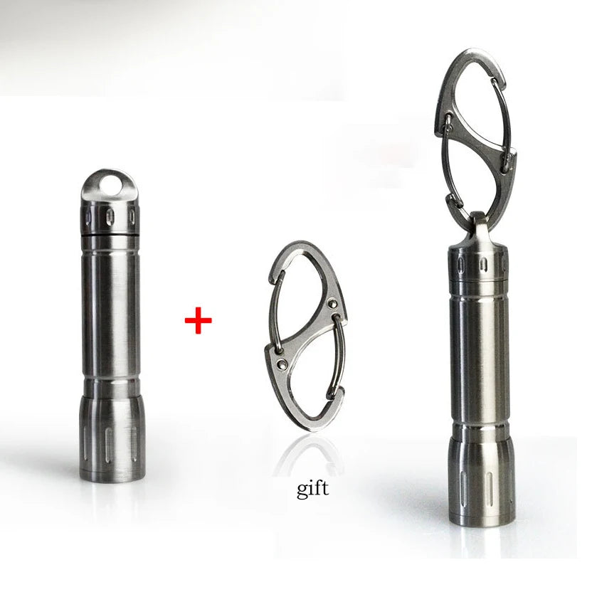 Titanium Mini LED Flashlight – Rechargeable Keychain Light with Magnetic Base