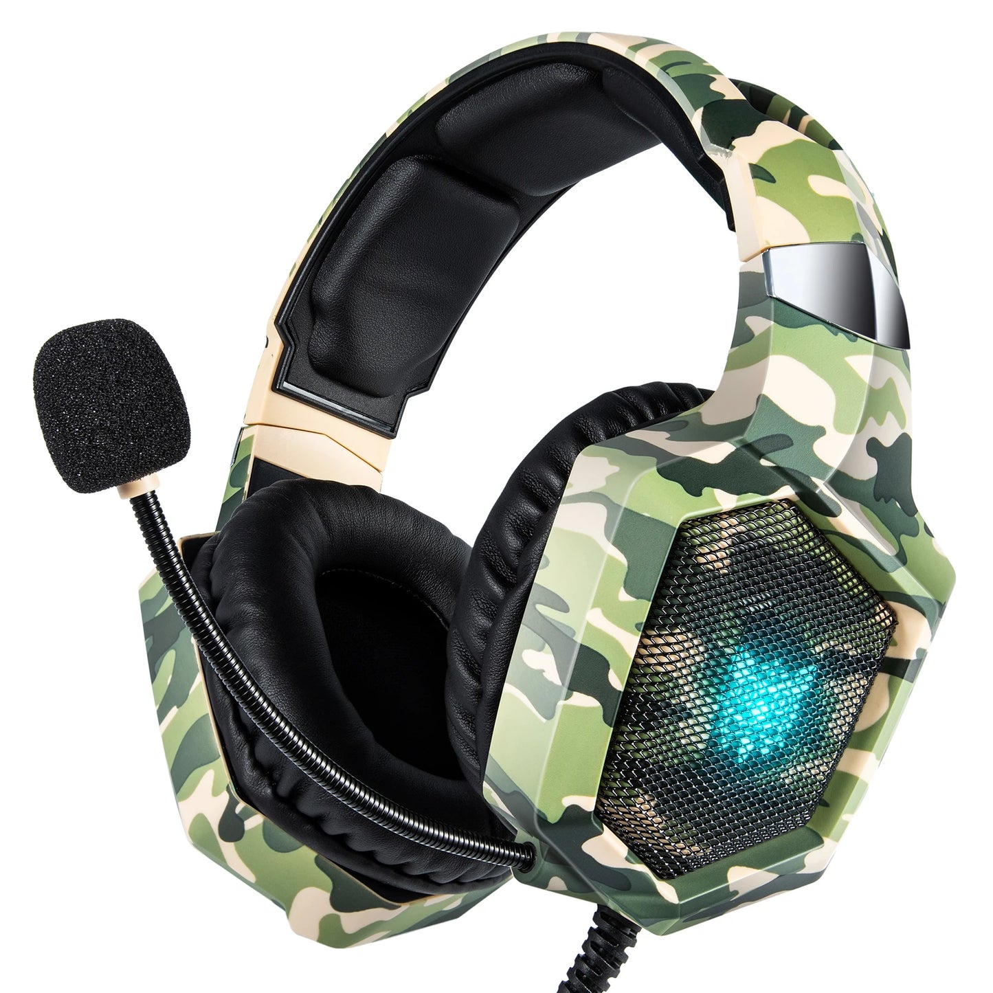 K8 Gaming Headphones – RGB Glow, Flexible Mic, Immersive Sound for PC & Console