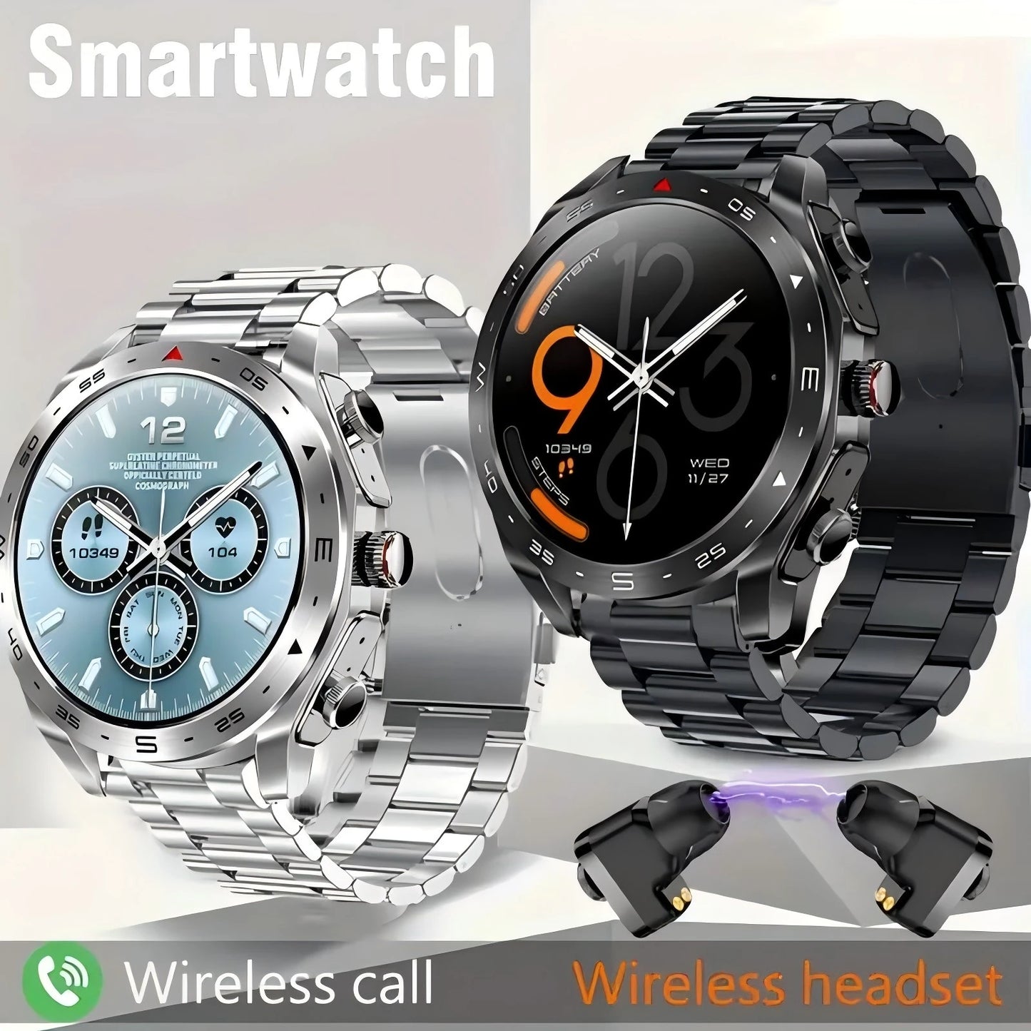 T95 Smartwatch with Built-In TWS Noise Cancelling Earbuds
