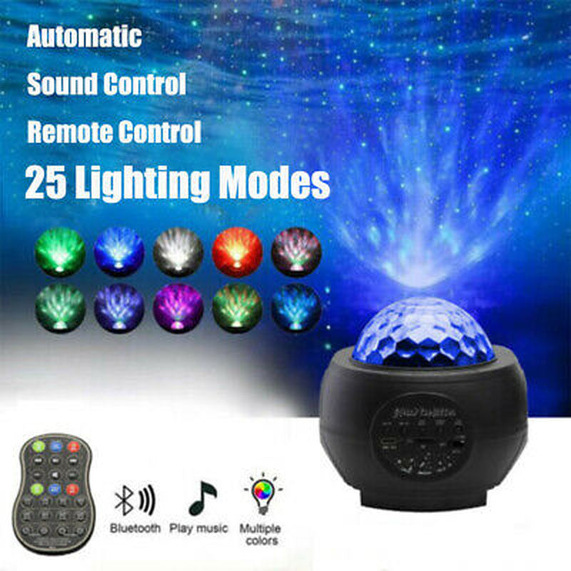 Tech Wiz GalaxyWave – LED Night Light Projector with Bluetooth Music & Ocean Effects