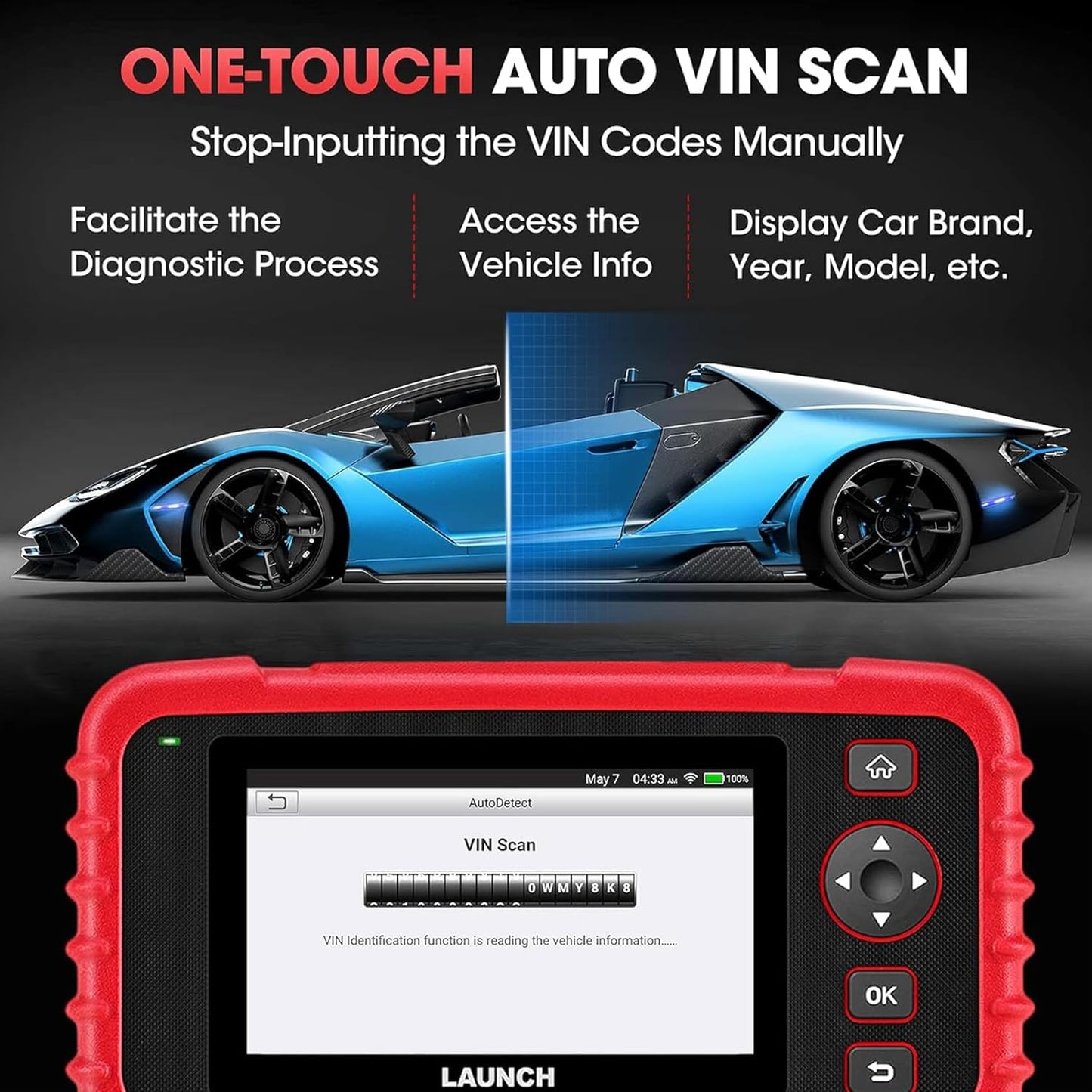 CRP123X OBD2 Car Scanner – Code Reader for TCM, ABS, SRS, Engine & Battery with WiFi & Lifetime Updates