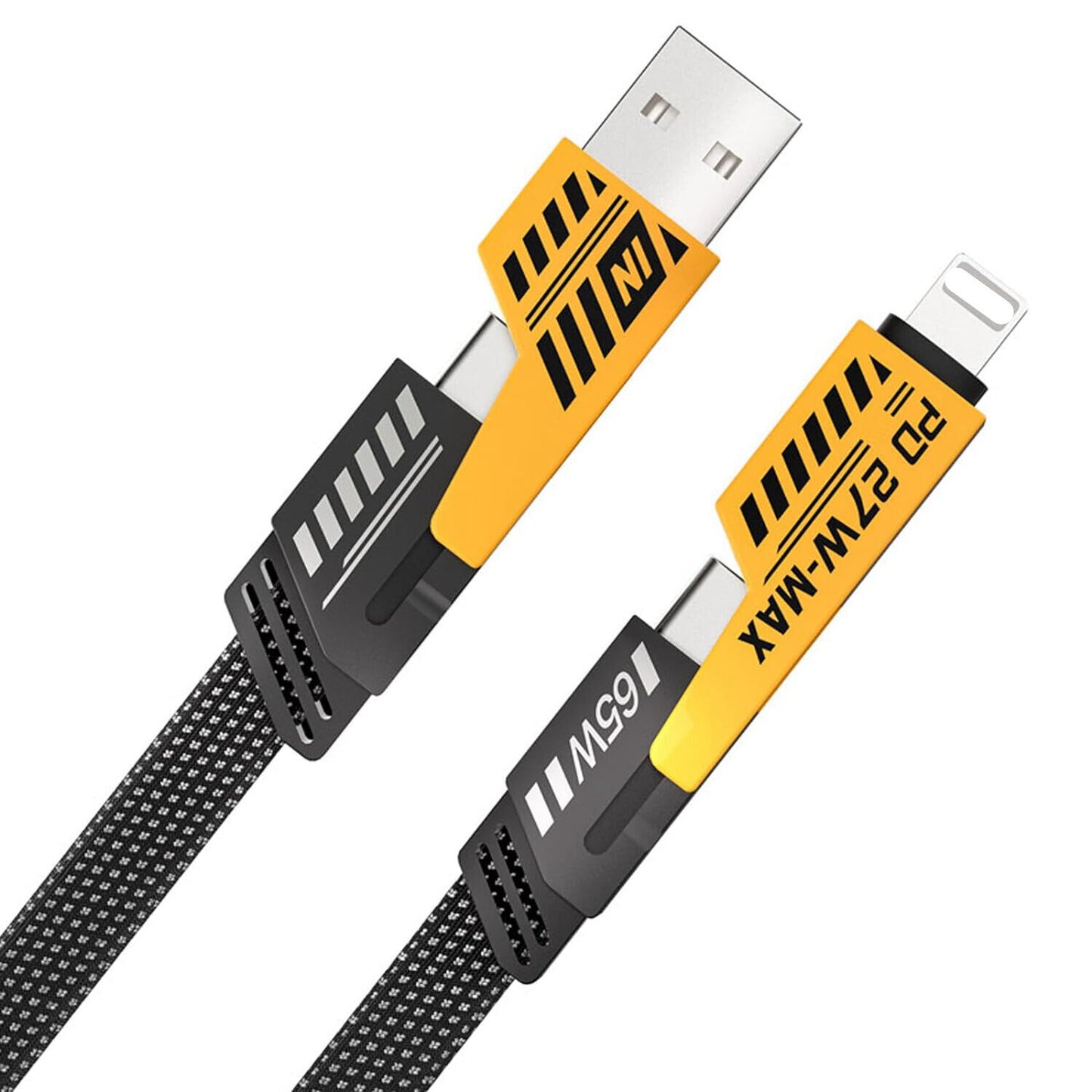 Universal Charging Cable – 4-in-1 Metal Cord for iPhone, Samsung & More