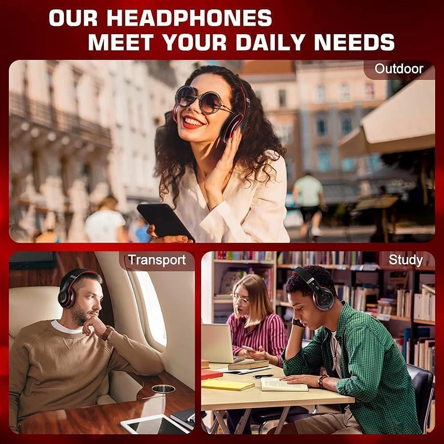 Over-Ear Bluetooth Headphones – 6 EQ Modes