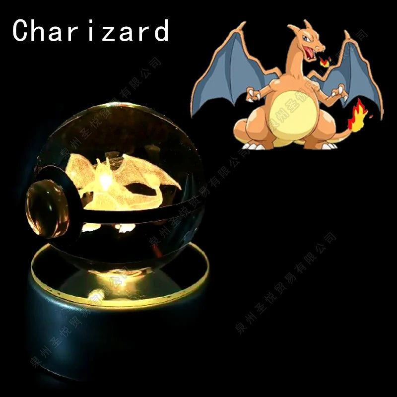 Pokémon LED Crystal Ball – 3D Glass Pokéball Lamp with Pikachu, Mewtwo, Charizard & More, COLLECT THEM ALL!