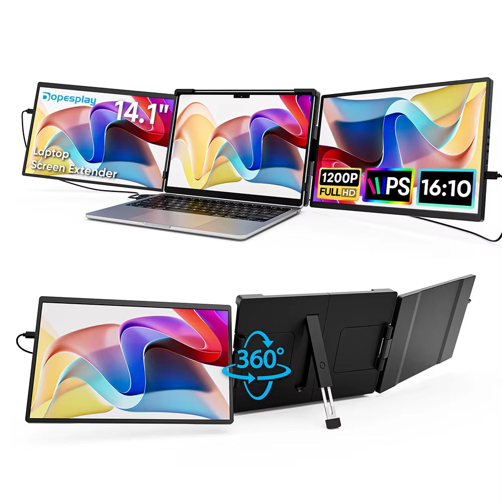 14.1" Portable Monitor – FHD IPS Display for Phones, PCs & Laptops, Windows & Mac Compatible