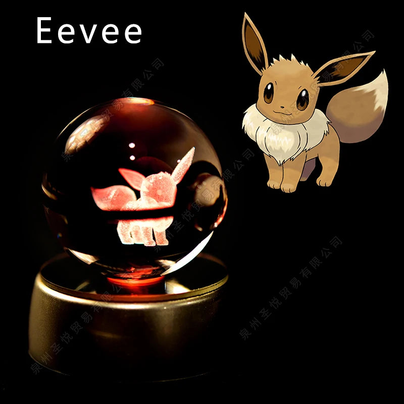 Pokémon LED Crystal Ball – 3D Glass Pokéball Lamp with Pikachu, Mewtwo, Charizard & More, COLLECT THEM ALL!