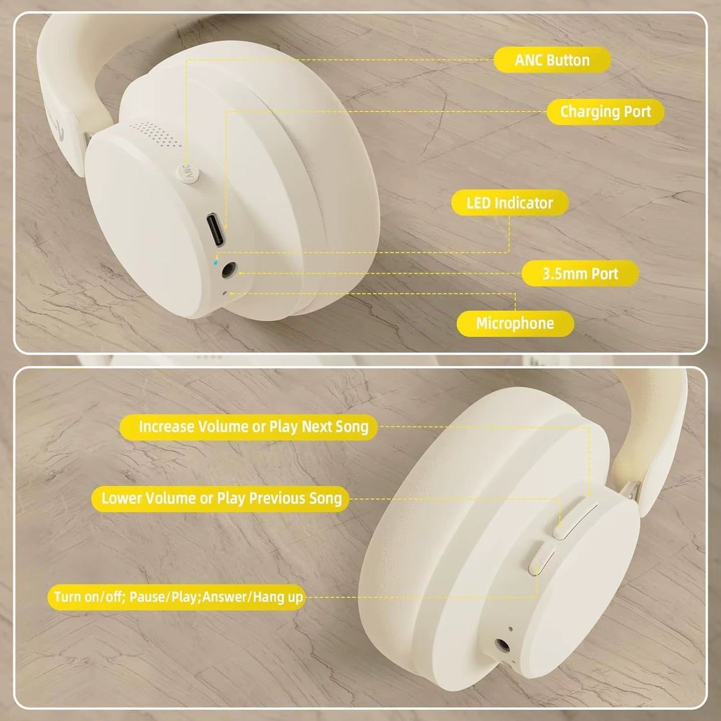 Attack Shark G500 – Wireless ANC Gaming Headphones