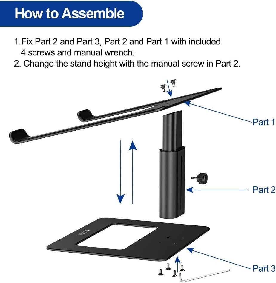 Ergonomic Laptop Holder – Adjustable Metal Stand for Work & Study