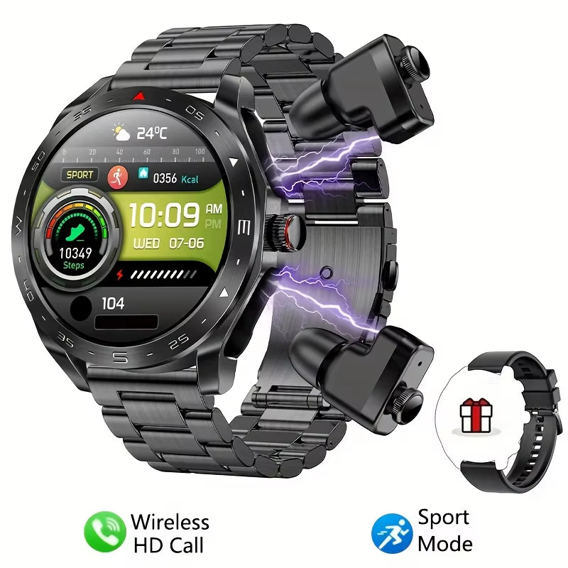 T95 Smartwatch with Built-In TWS Noise Cancelling Earbuds