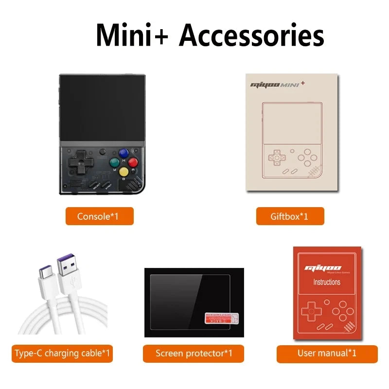 Mini+ V2 Retro Handheld Game Console – 3.5'' IPS Screen, Linux System, Classic Games