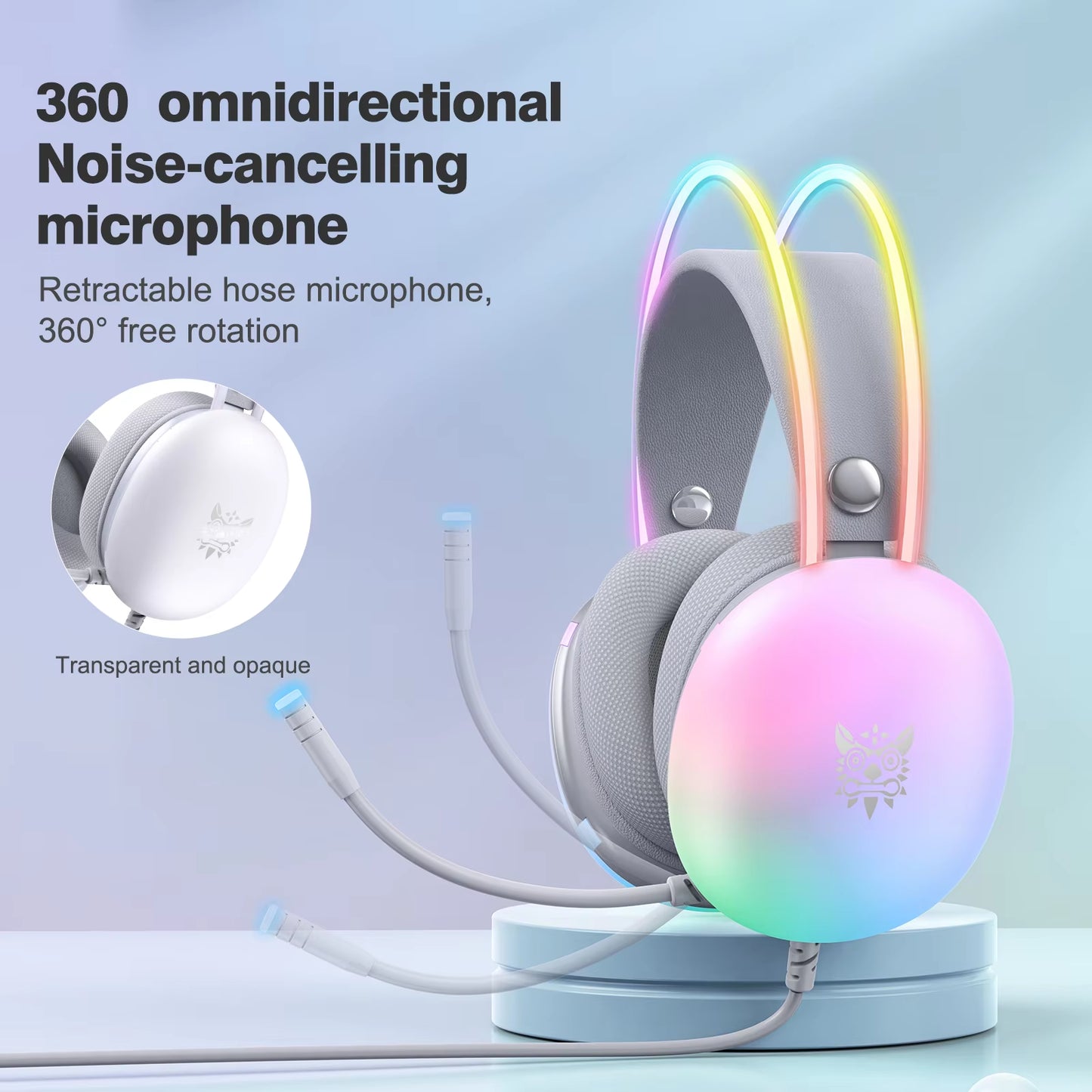RGB Gaming Headphones – Full Spectrum Lighting, Mic, PC-Optimized for Esports