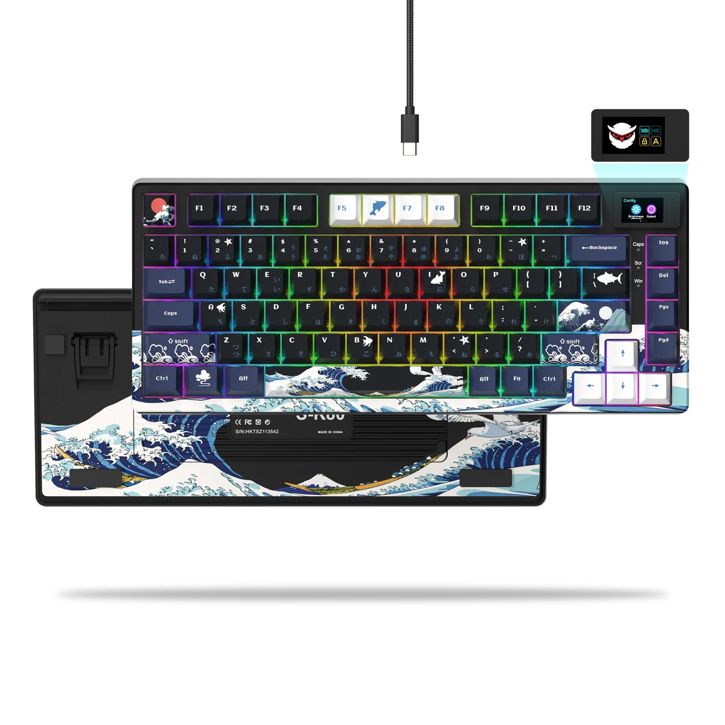 Mechanical Gaming Keyboard – OLED Display, Hot-Swappable Keys, RGB Pudding Backlight