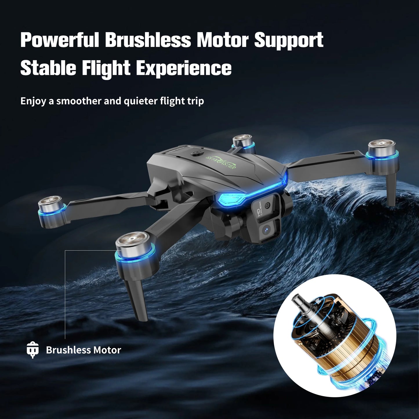 SkySpy 4K: Dual-Cam RC Drone w/ Obstacle Avoidance, 3 Batteries Included