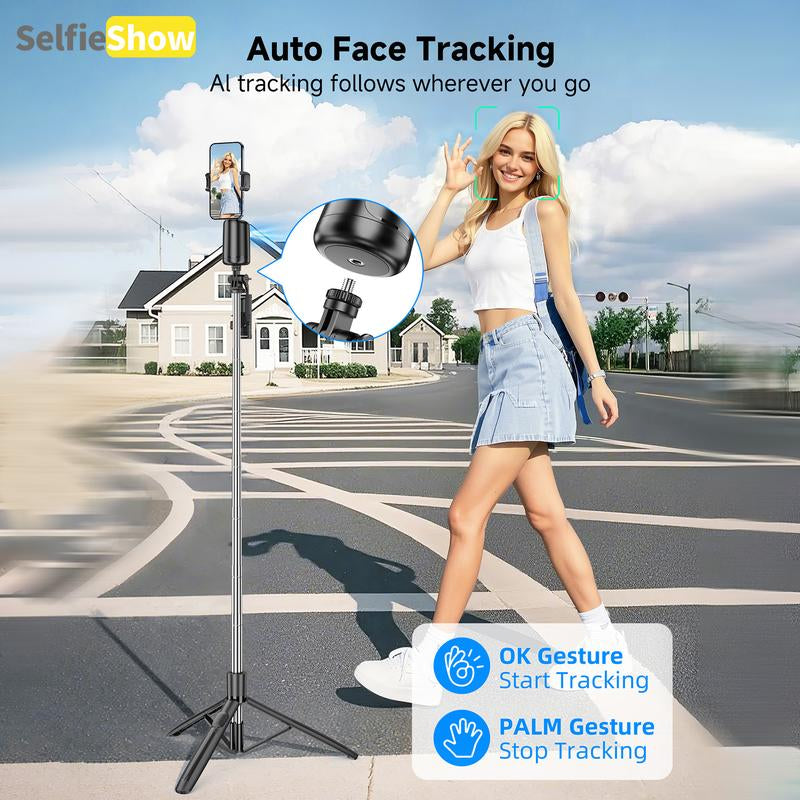 Smart AI Tracking Tripod — 360° Auto-Follow, Facial Recognition, Pan & Tilt Stabilization Perfect for Home, Vlogging & Outdoor Shots