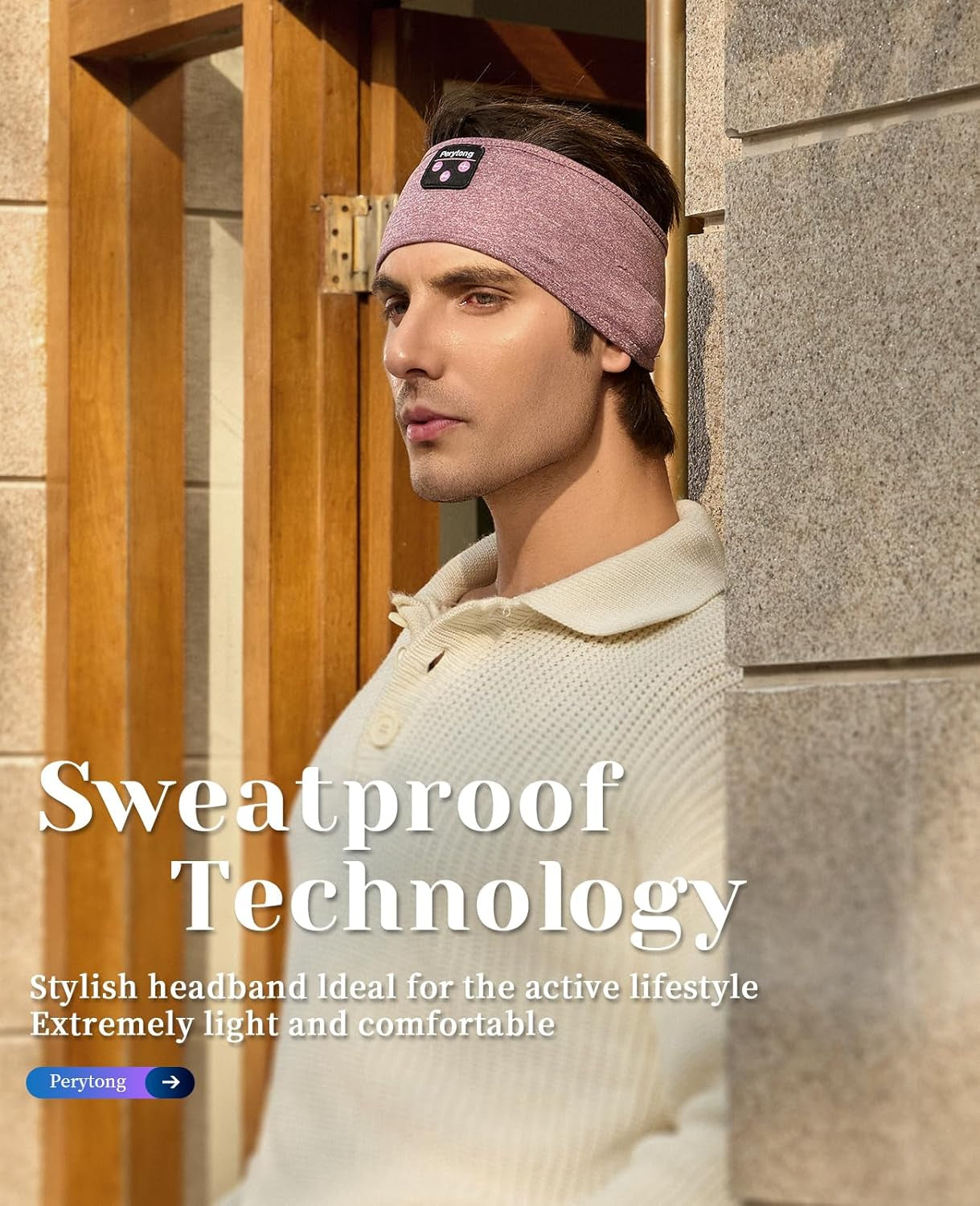 Purple Wireless Headband Headphones – Sleep + Workout