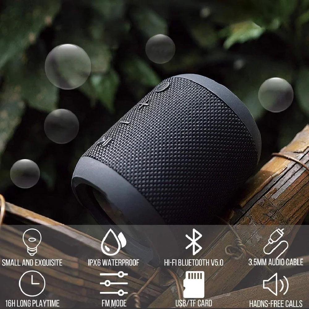 Portable Bluetooth Speaker – IPX6 Waterproof, 360° Stereo Sound, TWS Pairing