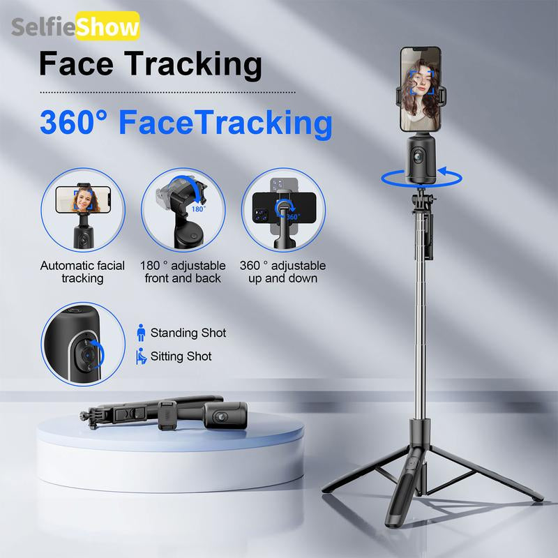 Smart AI Tracking Tripod — 360° Auto-Follow, Facial Recognition, Pan & Tilt Stabilization Perfect for Home, Vlogging & Outdoor Shots