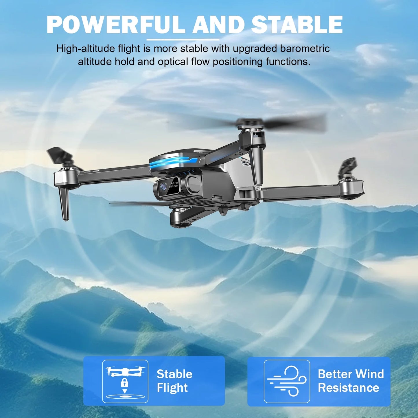 Aerial FPV Drone – 1080P Cam + Optical Flow