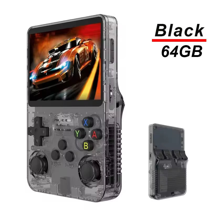 R36S Handheld Game Console – 3.5” IPS Screen, 64GB/128GB Retro Games, ArkOS System