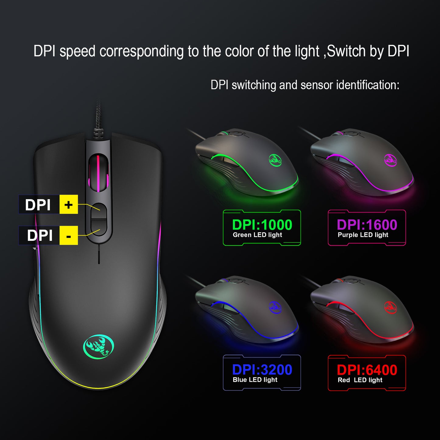 Glowing RGB Gaming Wired Mouse