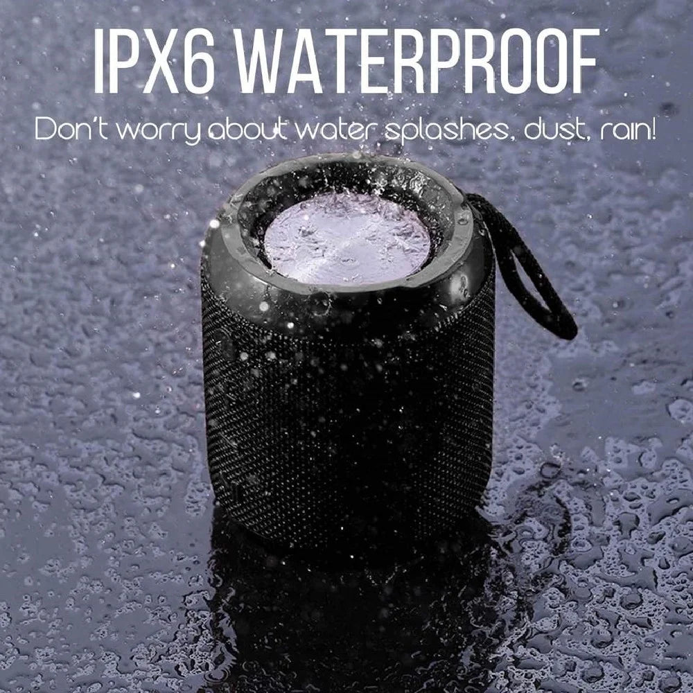 Portable Bluetooth Speaker – IPX6 Waterproof, 360° Stereo Sound, TWS Pairing