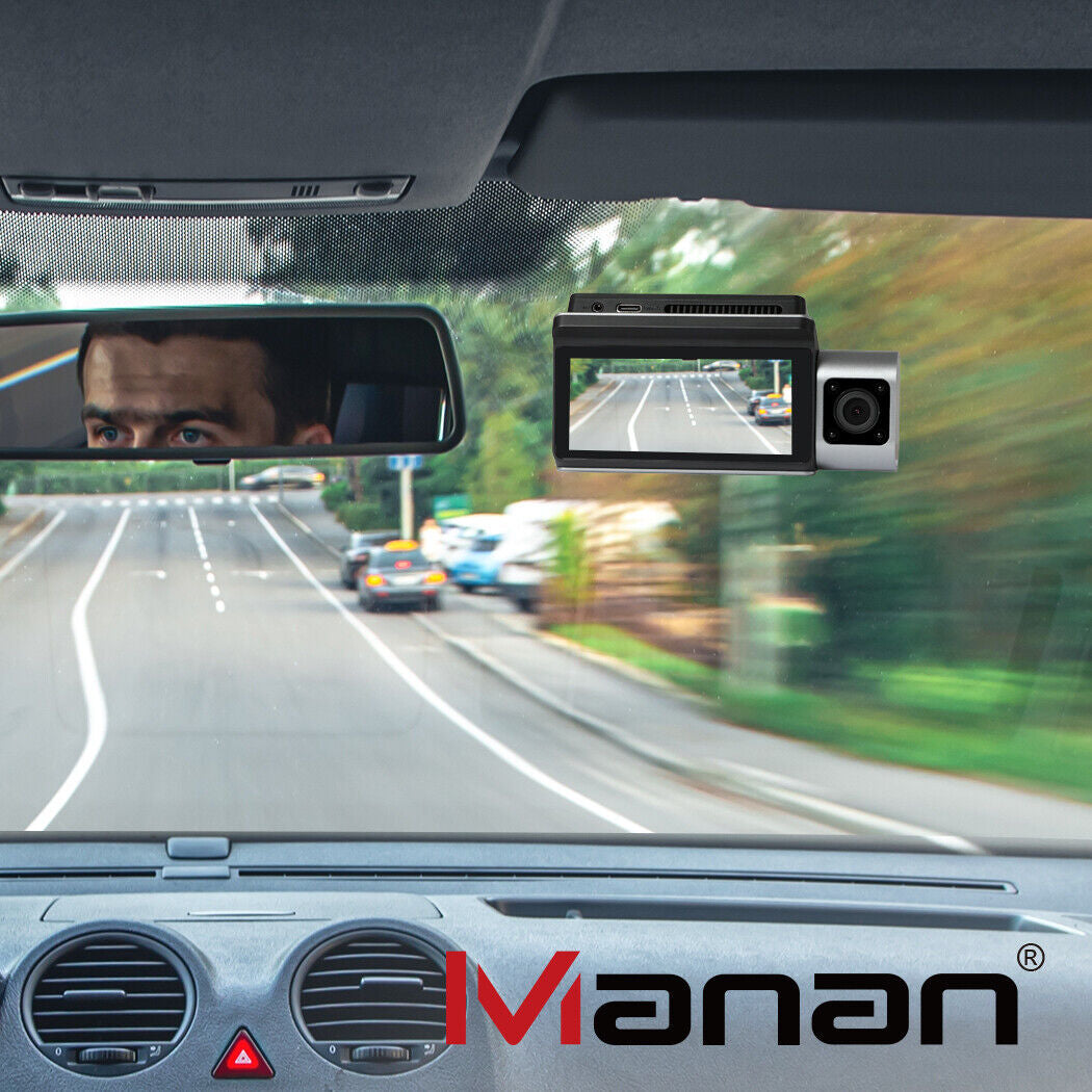 Manan 4K Dash Cam – Triple Lens (Front, Rear, Cabin), GPS, WiFi, 128GB Storage