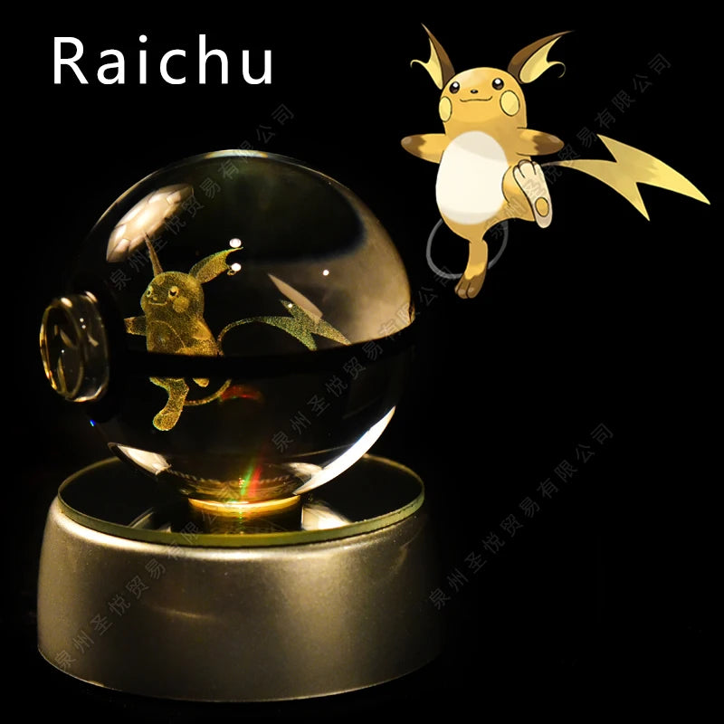 Pokémon LED Crystal Ball – 3D Glass Pokéball Lamp with Pikachu, Mewtwo, Charizard & More, COLLECT THEM ALL!