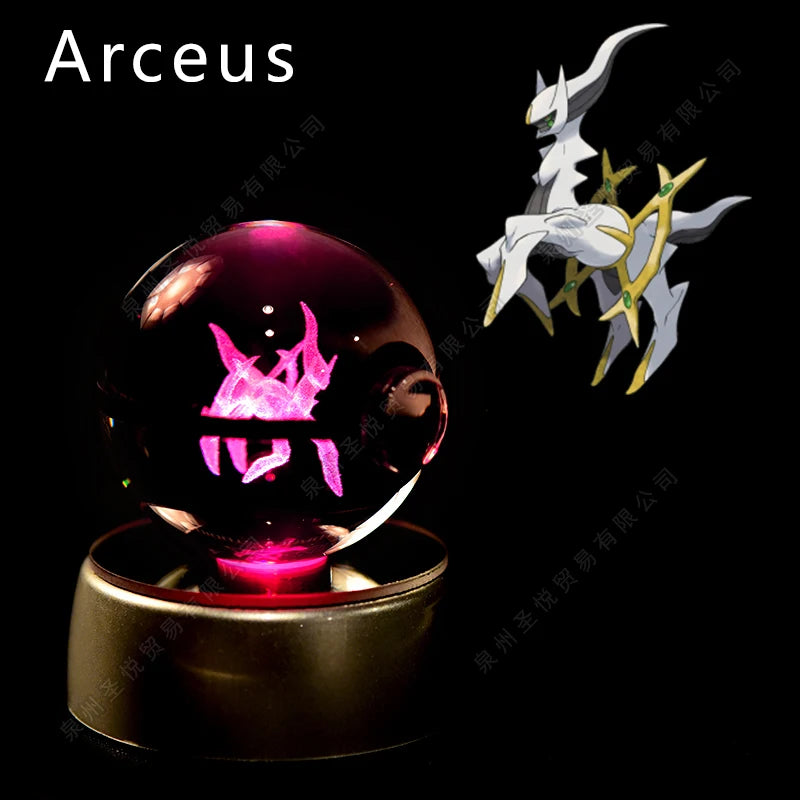 Pokémon LED Crystal Ball – 3D Glass Pokéball Lamp with Pikachu, Mewtwo, Charizard & More, COLLECT THEM ALL!