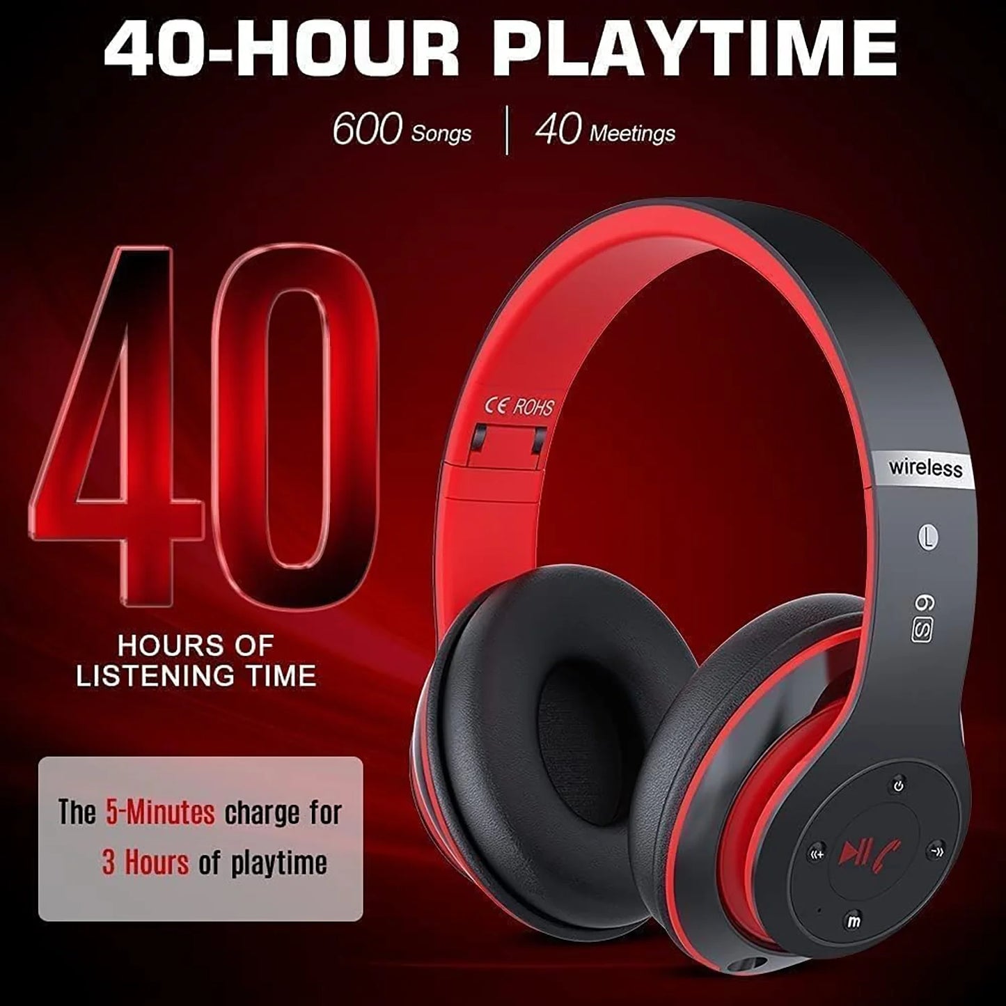 Over-Ear Bluetooth Headphones – 6 EQ Modes