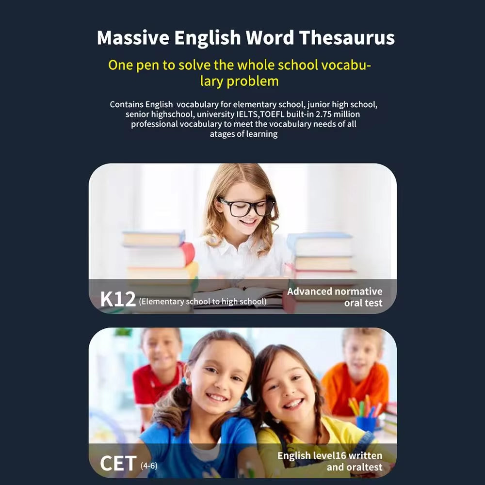 Intelligent Translation Pen – Point Reading, Offline Dictionary & Language Scanner (123 Languages)