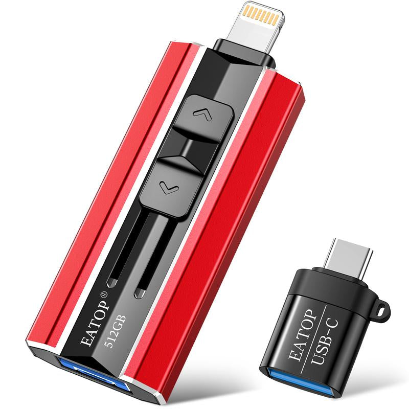 EATOP USB Flash Drive — High Speed & Capacity, Plug & Play Backup for iPhone, iPad, Android & PC No App Needed, Instant Photo & Video Storage