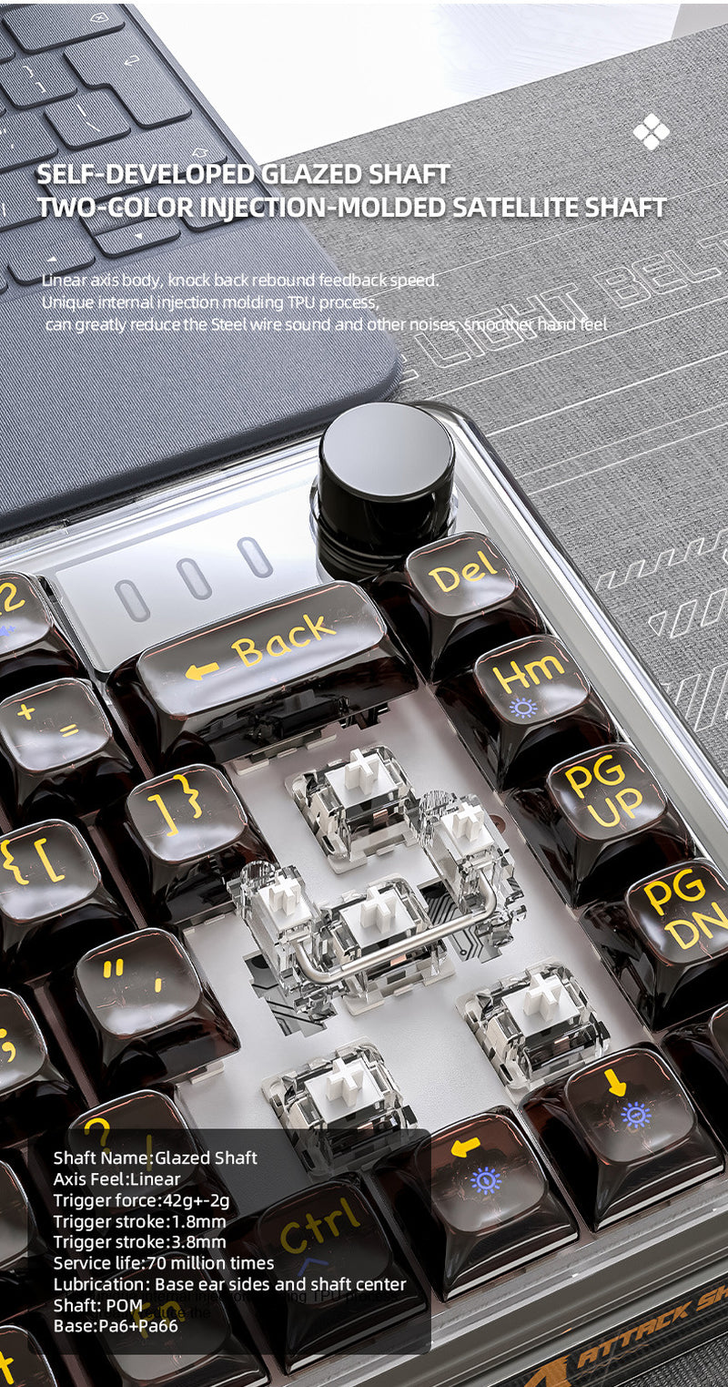 Attack Shark K75RGB Wireless Mechanical Keyboard – Transparent & Hot-Swappable